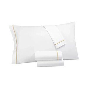 Hotel Collection Italian Percale Cotton King Sheet Set Soft Gold MSRP $500